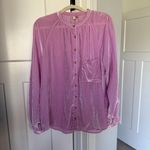Pilcro  Anthropologie Mara Crushed Velvet Purple Button Up Relaxed Fit Photo 2