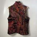Chico's Velvet Paisley Abstract Print Artsy Unique Silk Quilted Vest Lagum 3 XL Photo 1