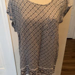 Artisan NY  Womens L Floral Geo Rayon Sleeveless Blouse Top Shirt Photo 0