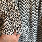 Emma & Ella NEW!  M/L Long Sleeve Button Front Dress Gray Black Ivory Chevron Photo 6