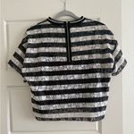 ZARA  Lace Striped Whimsigoth Flower Pattern Short Sleeve Top Size Small Photo 2