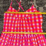 J.Crew  x SZ Blockprints NWT Size S Vibrant Pink Orange Gingham Tiered Midi Dress Photo 7