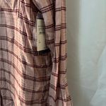 Melrose and Market  Blush and Burgundy Plaid Shirt Photo 4