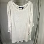 Adrienne Vittadini White Linen Dolman Sleeve Top Blouse Plus Size 2X Coastal Photo 11