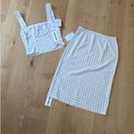 Sasha Therese Top & Midi Skirt Set Polka Dots Lottie Size XS Off White & Black Photo 6