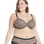 Auden Women's Superstar Lightly Lined T Shirt Bra Brown Leopard Print 46DDD Black Size undefined Photo 0