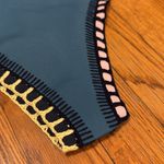 kiini NWT  Flor bikini boyshort swim bottoms size L teal multi colorway Photo 3