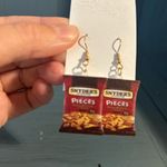 Handmade Snyders Pretzels Pieces Bag Whimsical Earrings (New) Photo 2