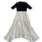 Maje  Trompe-L’Oeil Striped Dress Mixed Media Stretch Illusion Size 36 Small Photo 6