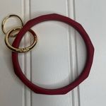 Silicone Red Bracelet Keychain Holder Gold Hardware Photo 0