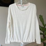 Three Dots  oversized drawstring metallic sweatshirt top Photo 0