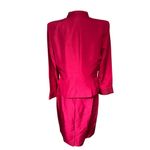 Adrianna Papell Vintage Deadstock Red Silk Skirt and Jacket Set 14 Photo 3