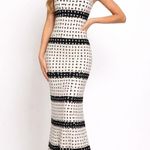 Adam Selman  Black & Ivory Patterned Column Maxi Dress/Size 0  Photo 0