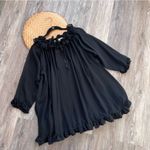 Victoria's Secret Vintage gold label Victoria’s Secret 90’s black sheer mini slip dress ruffled M Photo 3