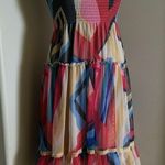 Lapis stained glass smocked strapless midi dress Red Photo 0