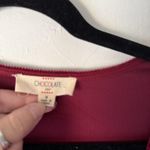 Chocolate Dress Womens Medium Red Velvet Long Sleeve Ruched Wrap Vampire Witchy Red Photo 6