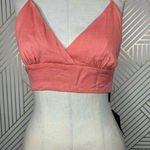 Lulus Coral Tie Bralette Halter Top Size Medium Photo 4