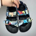Birkenstock Birki's by Y2K Hawaii Tiki Sandals Colorful Buckle Women Size 37 Photo 1