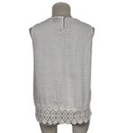 Kenar Linen Crochet Trim Tank Top White Sleeveless Women's M Summer Cruise Boho Photo 3
