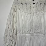 Something Navy Women's Size XXL Long Sleeve Dress White Eyelet Cinch Waist NWT Photo 1