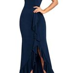 NEW Halter Neck Split Formal Dress Mermaid Cocktail Gown S Blue Photo 2