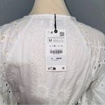 ZARA  Bloggers Fav Oyster White Belted Embroidered Tiered‎ V-Neck Midi Dress Sz M Photo 4