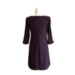Vince Camuto  Purple Crepe Side Stripe Boatneck 3/4 Sleeve Sheath Dress Size 4 Photo 5