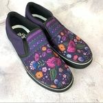Yes We Vibe boho flower slip on sneakers Purple Size 7 Photo 1
