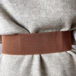 Faux Leather Stretch Waistband Belt Brown Photo 1