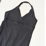 Lululemon Practice Halter Onesie One Piece Jumpsuit Dark Gray Cross Neck Womens Photo 4