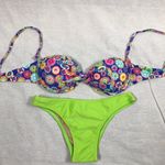 Recco Size Medium brazilian bright floral print bikini New With Tags Green Photo 1