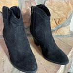 Esprit Size 6, womens ankle boots, booties, western, block heel, zipper, black, suede Photo 4