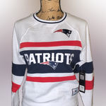 NFL NWT  New England Patriots Womens Fleece Striped Sweatshirt Sweater Pullover M Photo 0