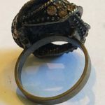 Size 8 Brass CZ Rhinestone Round Knot Dome Ring Photo 5