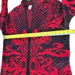 Chico's Jacquard Open Front Cardigan Sweater Black Red Womens Size Large Photo 8
