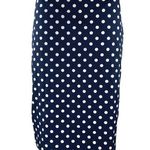 J.Crew Blue White Polka Dot High Waist Zip Knee Length Straight Pencil Skirt 8 Photo 0