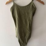 American Eagle Sage Green Ribbed Bodysuit Photo 0