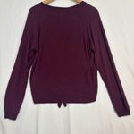 Live Love Dream  LLD Pullover Top Womens M Wine Burgandy Tie Front Lounge Comfy Photo 1