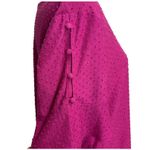 Rose + Olive Swiss Dot Top Womens XL Berry Pink Bell Sleeve Feminine Casual Photo 2