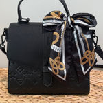 ALDO  Black Crossbody Bag with Scarf Detail Photo 0