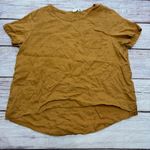 Artisan NY 100% Linen High Low Round Neck Loose Fit Ochre Yellow Size XL Photo 1