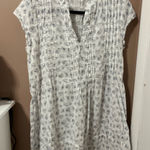 CP Shades  White & Blue Floral 100% Cotton Cap Sleeve Lightweight Tunic Dress Photo 0