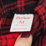 Romwe  Womens Plaid Lace Up Mini Skirt Size M Red Skater Grunge Punk Emo Tiered Photo 4