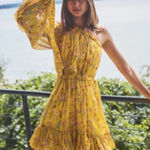 Alexis  Edyta Floral One-Shoulder Dress Yellow‎ Floral Revolve Size XS Photo 0