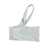 Topshop  Bikini Swim Top One Shoulder Asymmetric Cut Out Stretchy White W 8 NWOT Photo 1