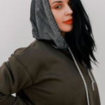 Celestial Bodiez NWOT Good Vibe Hoodie in Olive Juice Green/Smoke Gray Medium Green Photo 0