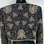 Papell Boutique Vintage  Jacket Womens M Silk Beaded Boxy Deadstock VTG Cropped Photo 7