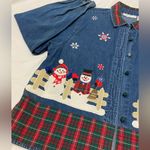 Dress Barn Button Down Christmas lightweight Jean shirt Photo 1