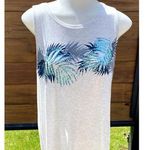 Apt. 9  Tropical Sequins Racer Back Cotton Soft Womens Summer Vacation Tee Size M Photo 0
