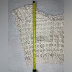 Paper + Tee  Eyelet Lace Ruched Trim Crop Top in Off White Size Large Photo 9